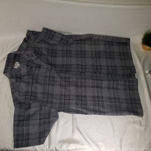 Haggar Cool 18 TEC Black-Grey Short Sleeve Shirt L